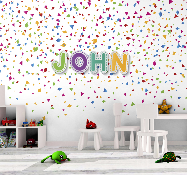 Nursery mural colorful confetti letters - TenStickers