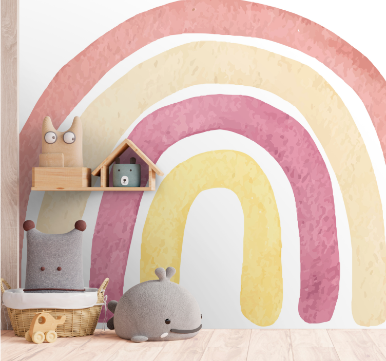 Painted watercolor rainbow kids wall murals - TenStickers