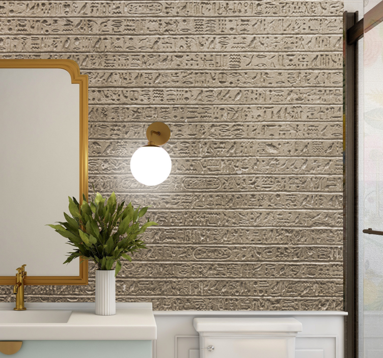 Painting wall mural ancient script design - TenStickers