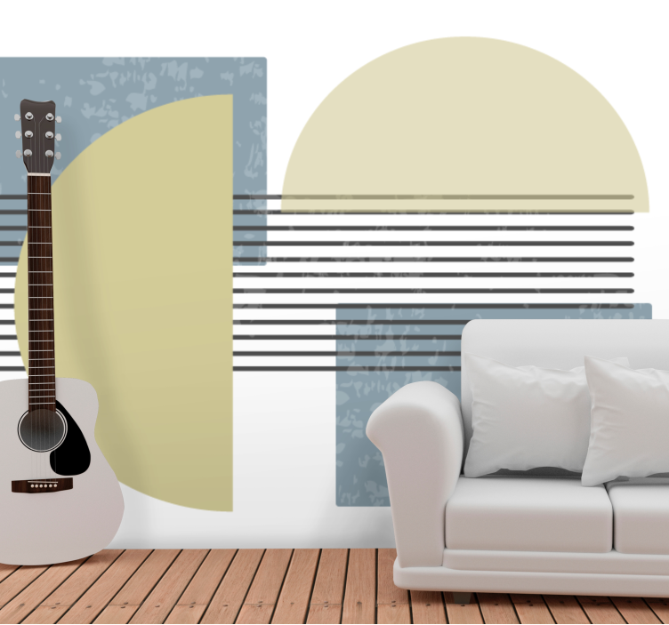 Painting wall mural geometric shapes design - TenStickers