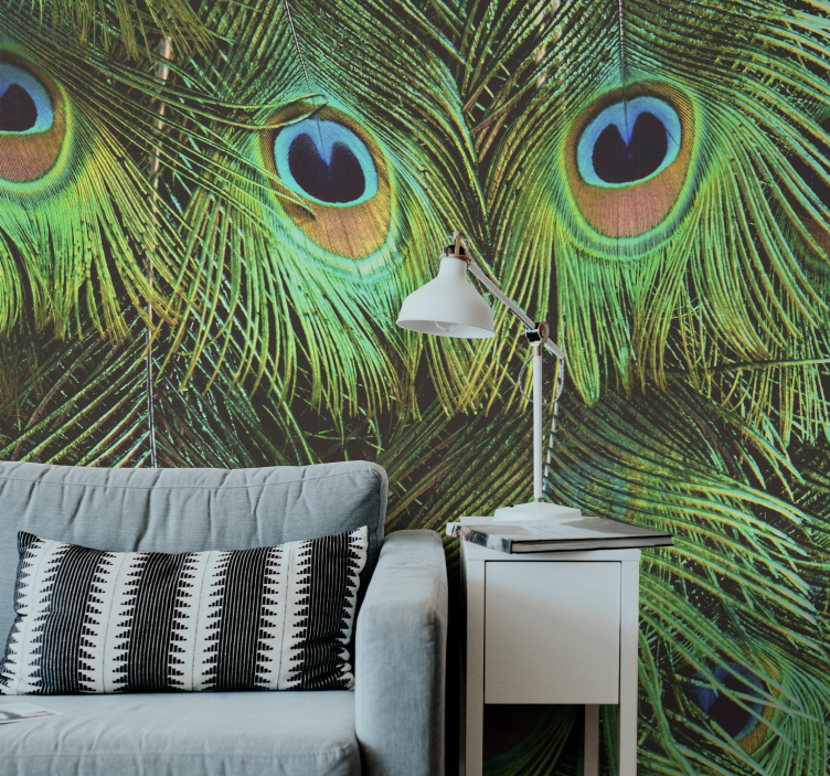 Peacock Feathers wall mural - TenStickers