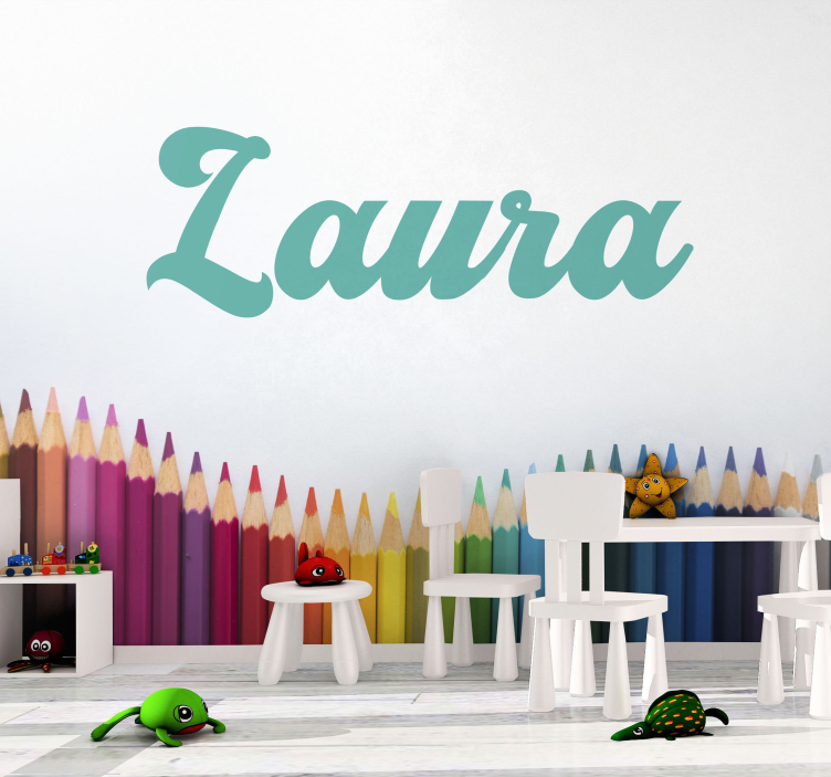 Personalized wall mural with your name in cursive - TenStickers