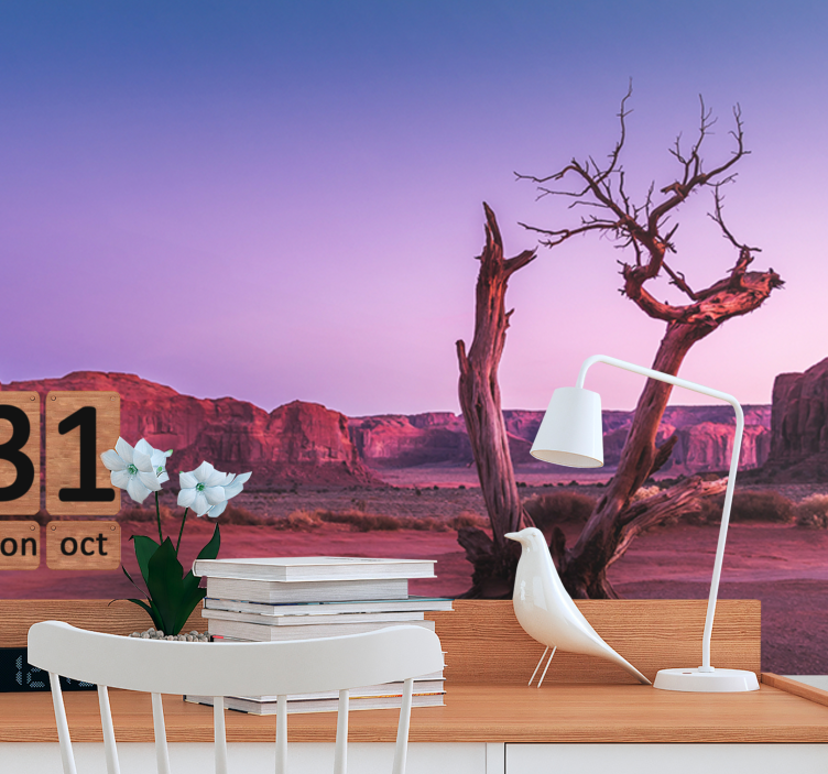 Pink desert landscape Home office Wall Mural - TenStickers