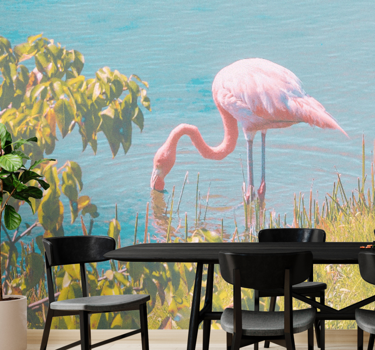 Pink Flamingo Serenity animal wall mural - TenStickers
