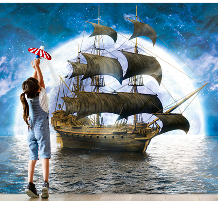 Pirate ship at sea Kids wall Murals - TenStickers