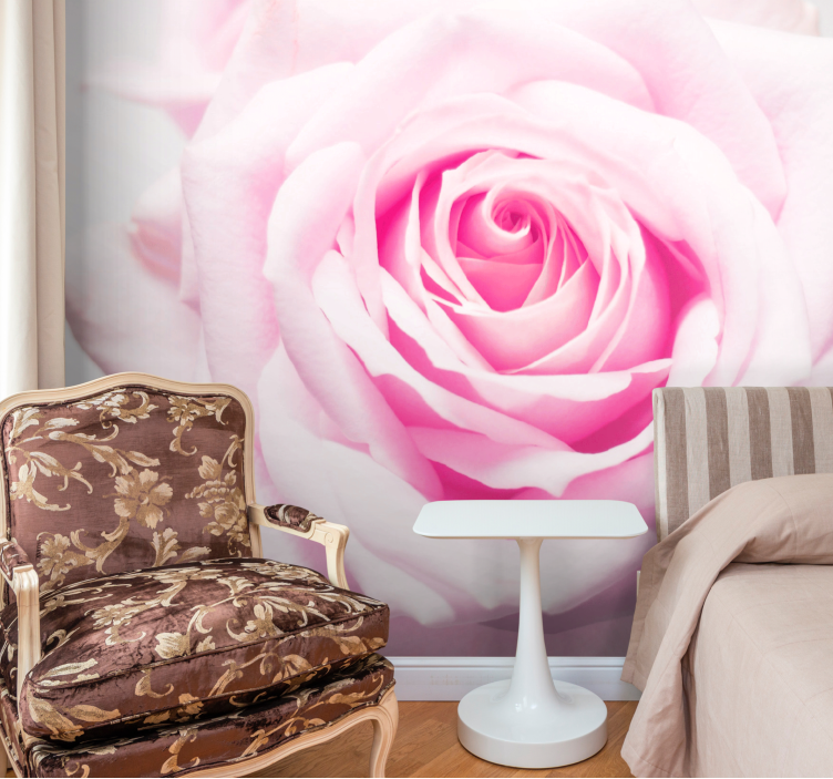 Poppy wall mural soft pink rose design - TenStickers