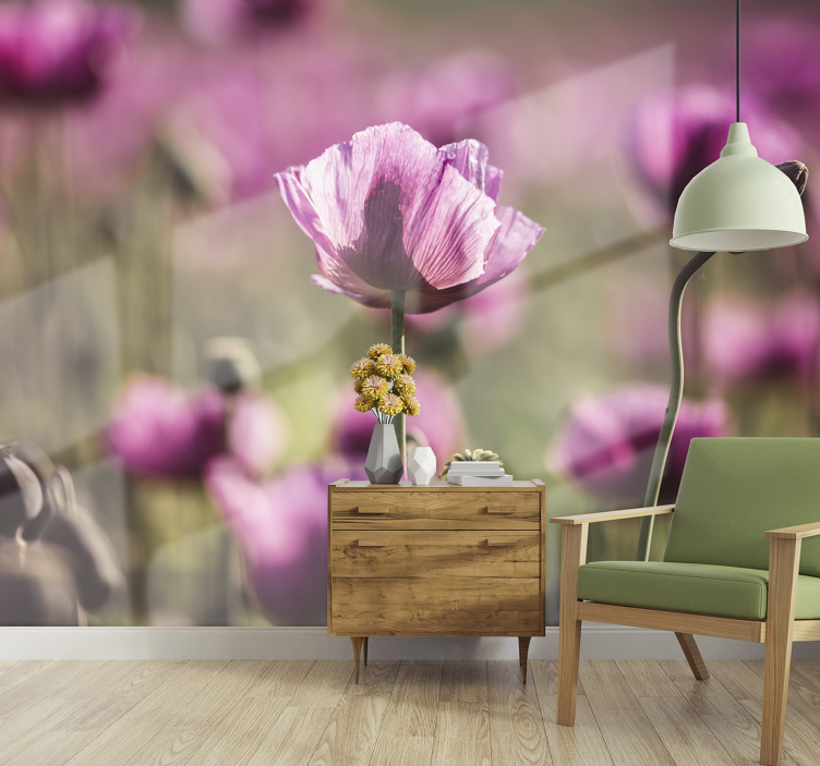 Poppy wall mural stunning poppy blossoms - TenStickers