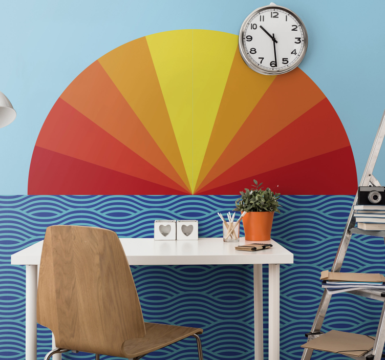 Radiant Horizon Design landscape mural wallpaper - TenStickers