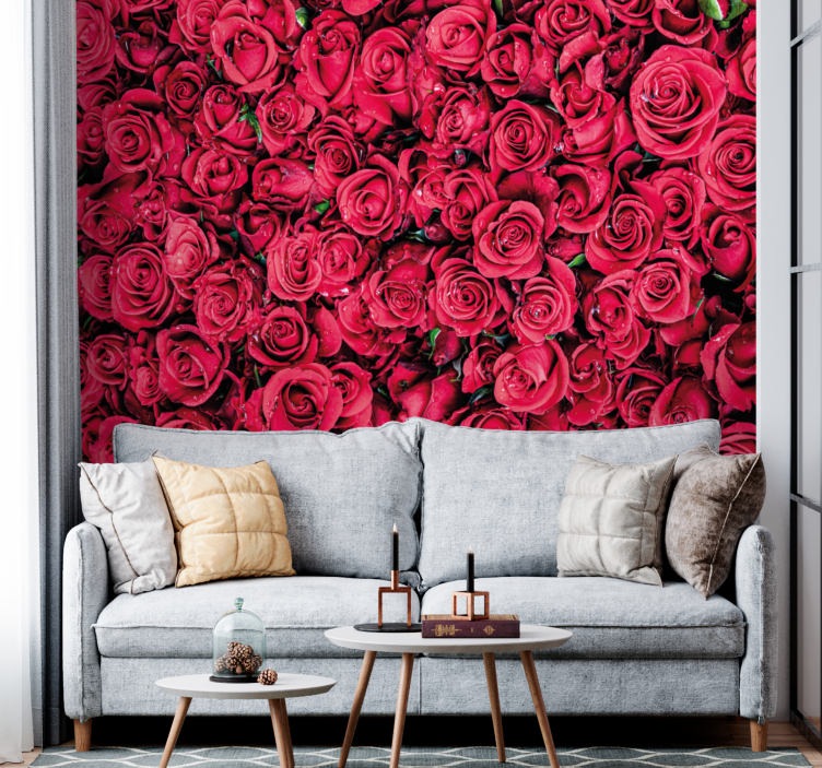 Rose mural vibrant rose blossoms - TenStickers
