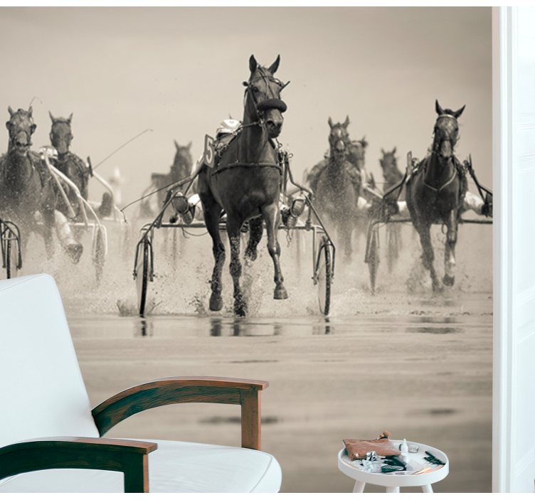 Running group of horses wall mural - TenStickers