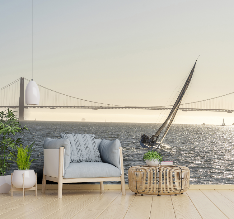 San Francisco Bay sea wall mural - TenStickers