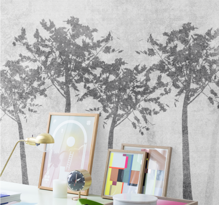 Scandinavian style trees shades tree mural - TenStickers