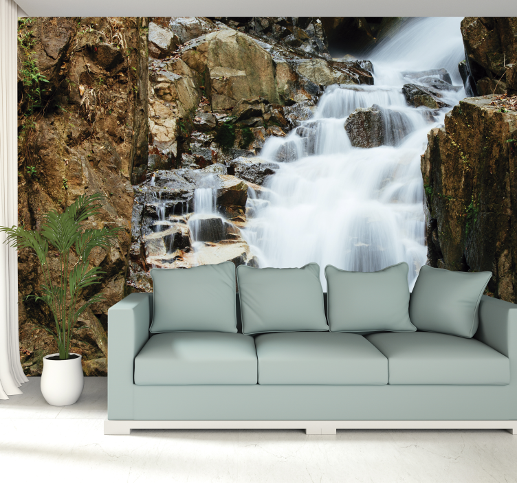 Serene waterfall wall mural - TenStickers