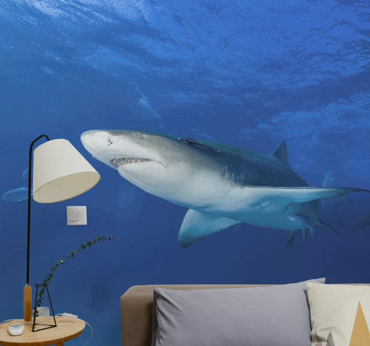Shark swimming in the ocean wall mural - TenStickers