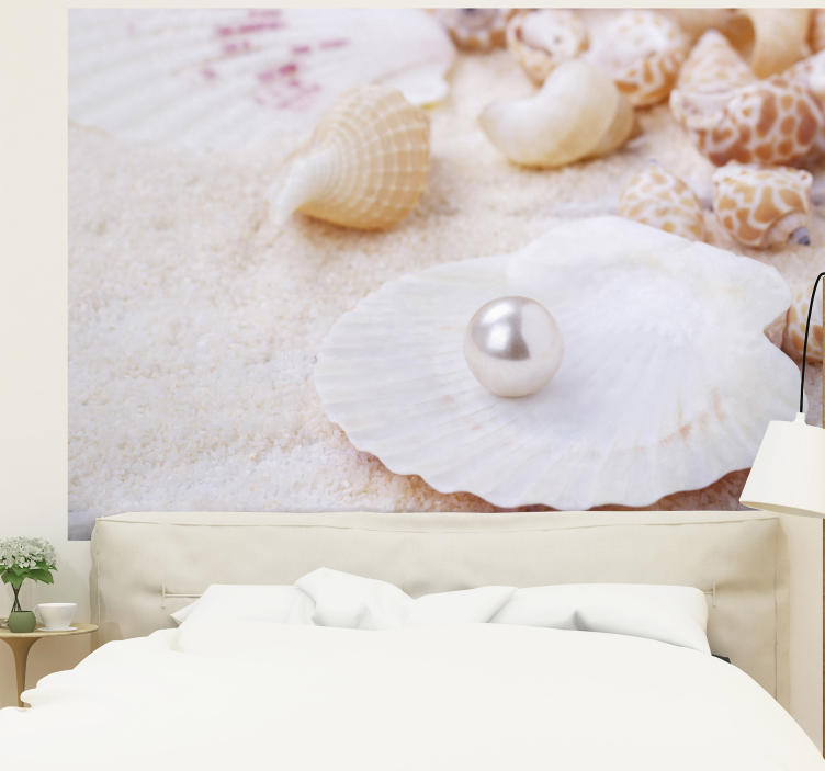 Shell and pearl sea wall mural - TenStickers