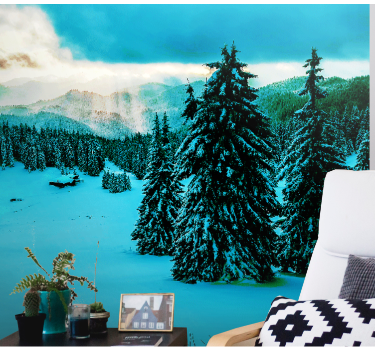 Snowy forest Forest Wall Mural - TenStickers