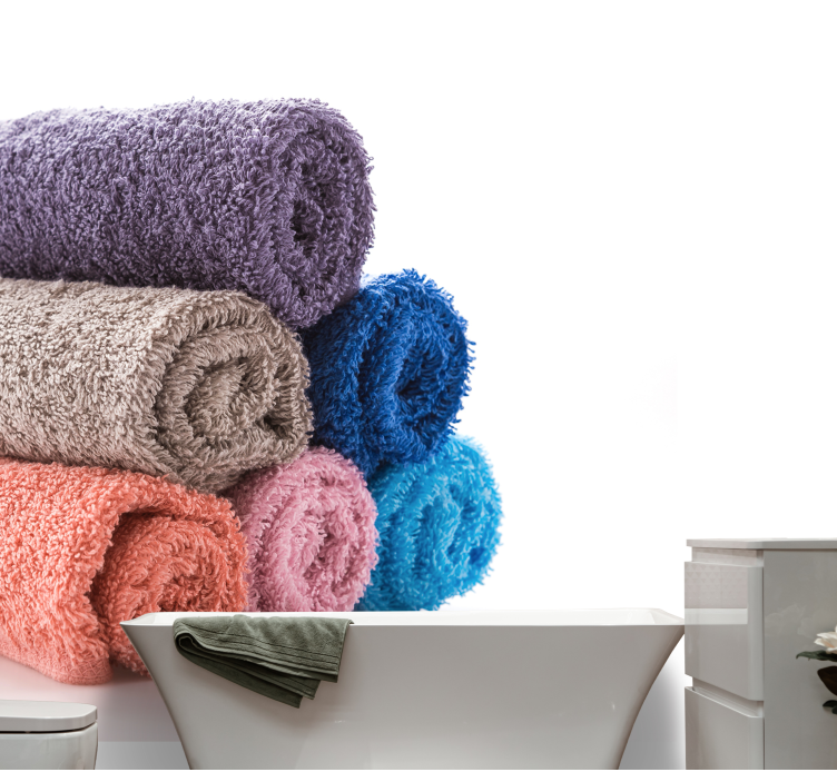 Soft Textured Towels bathroom mural - TenStickers