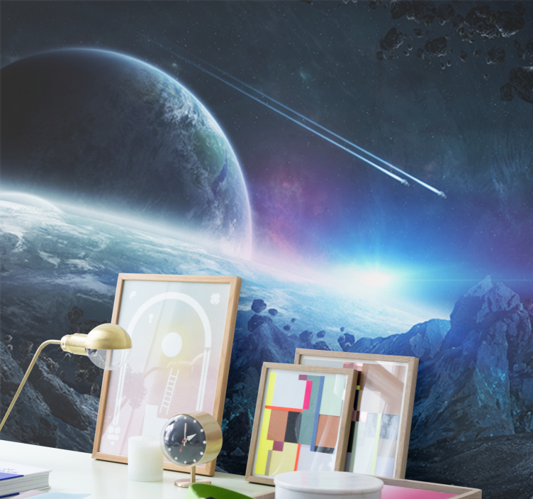 Space mural astral planetary landscape - TenStickers