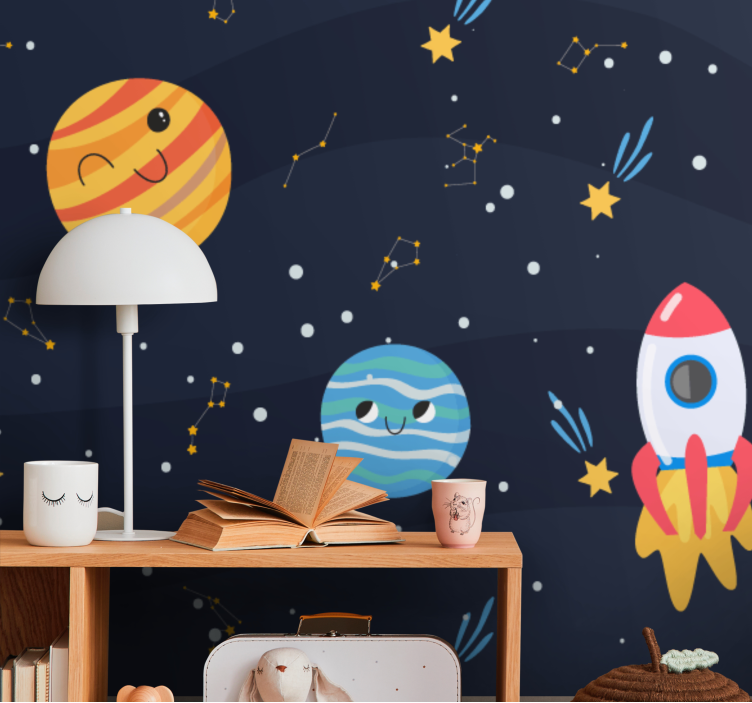 Space mural for fun planetary adventures - TenStickers