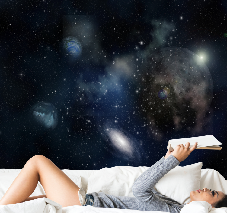 Space mural galactic exploration scene - TenStickers