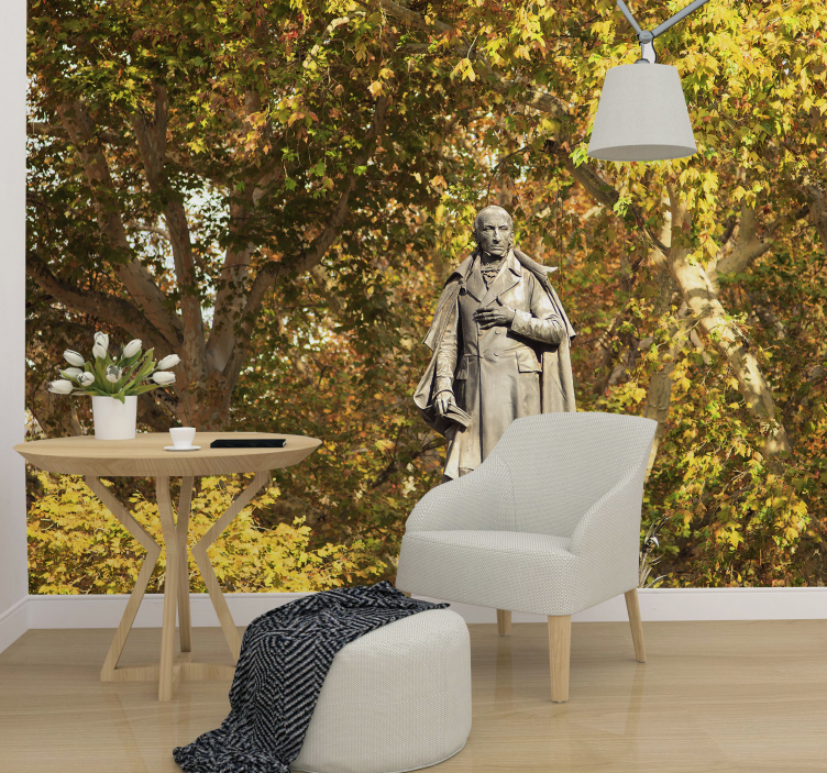 Statue Among Foliage people painting mural - TenStickers