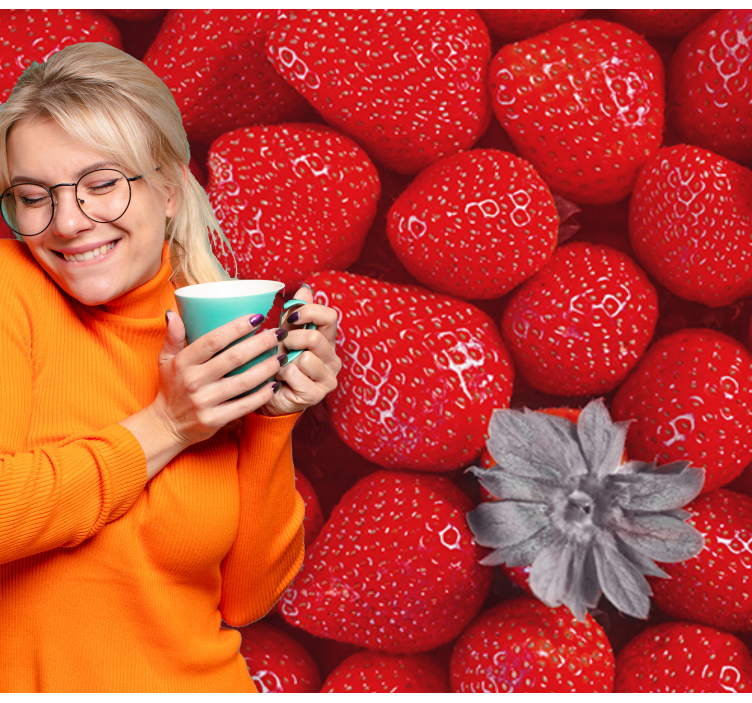 Strawberry and bloom flower mural - TenStickers