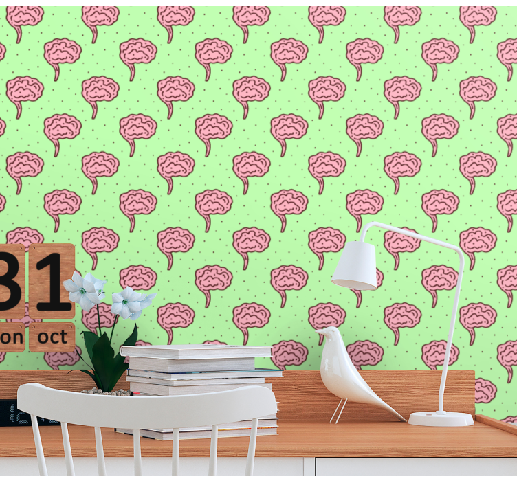 Stylized Brain Blooms wall mural - TenStickers