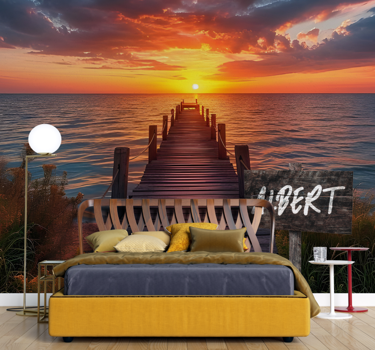 Sunset path sign name Teenage wall mural - TenStickers