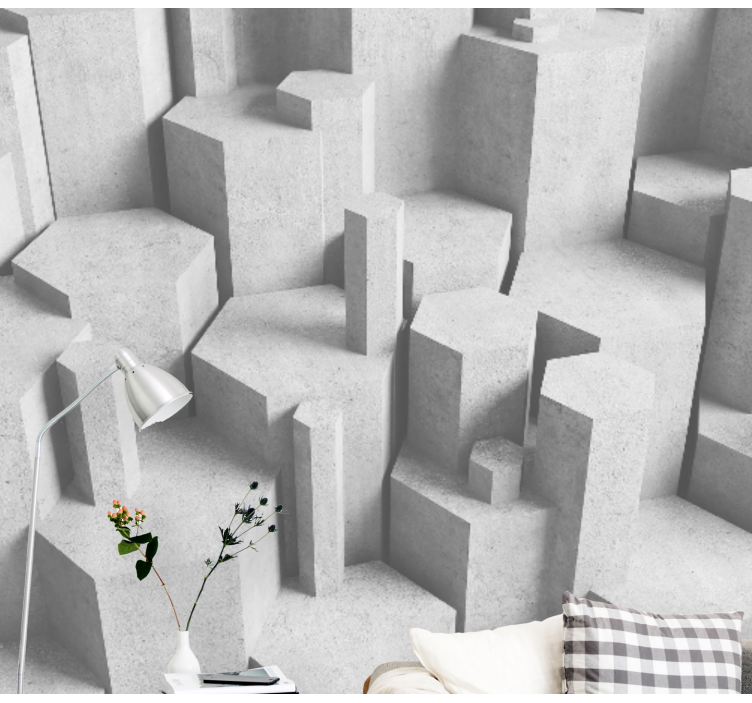 Texture wall mural concrete geometric shapes - TenStickers