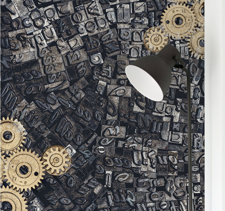 Texture wall mural mechanical gear patterns - TenStickers