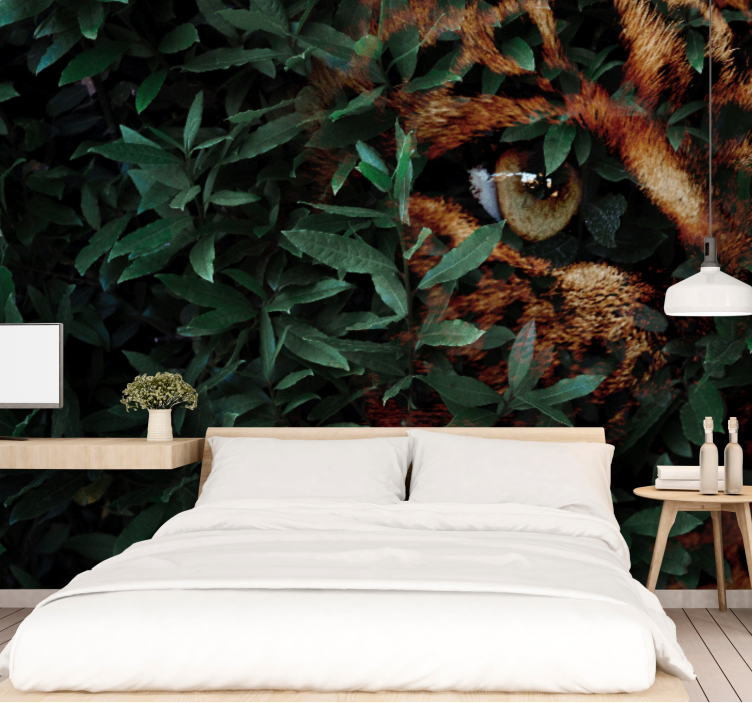 Leopard among foliage animal wall mural - TenStickers
