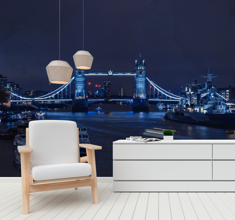 Tower Bridge Night View london wall mural - TenStickers