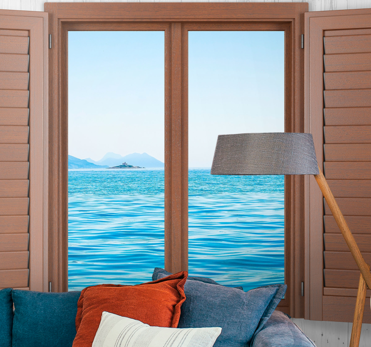 Tranquil window view sea mural - TenStickers