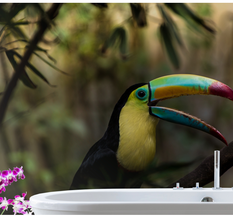 Tucan in jungle wall mural - TenStickers