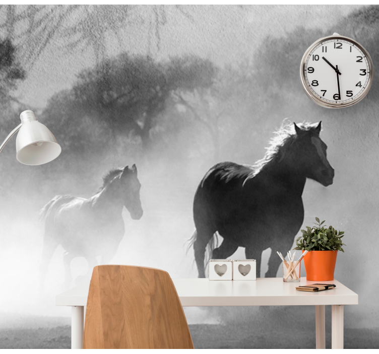 Two Running Horses animal wall mural - TenStickers