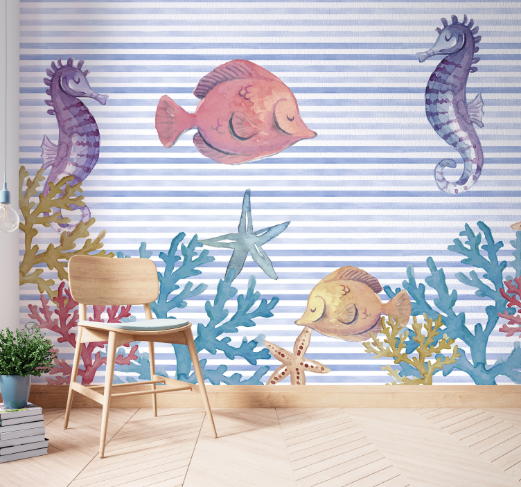 Underwater Creature Scene animal wall mural - TenStickers