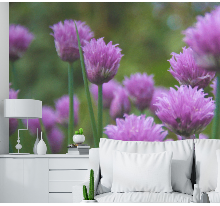 Vague purple flowers wall mural - TenStickers