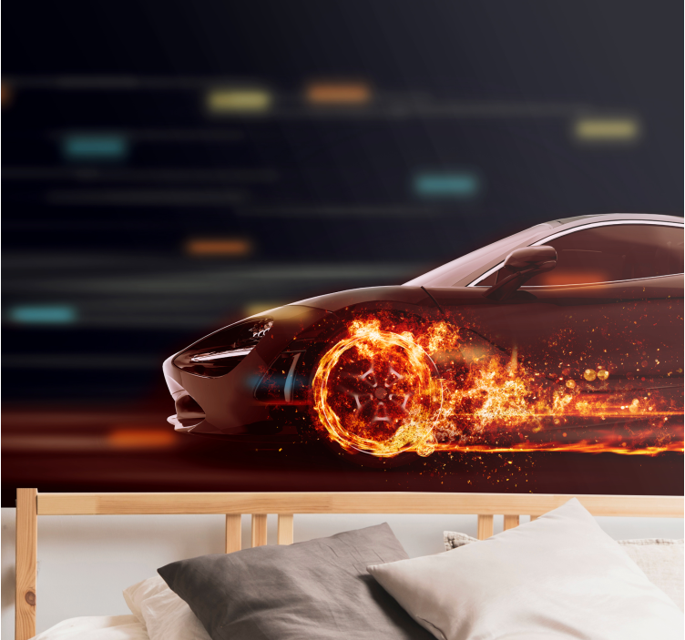 Vehicle mural dynamic racing motion - TenStickers