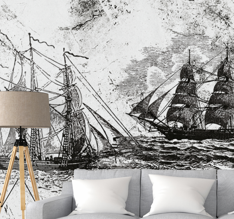 Vehicle mural historic sailing ships - TenStickers