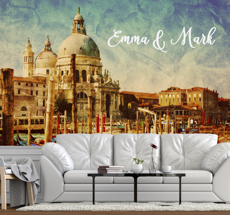 Venetian Canal View city wall mural - TenStickers