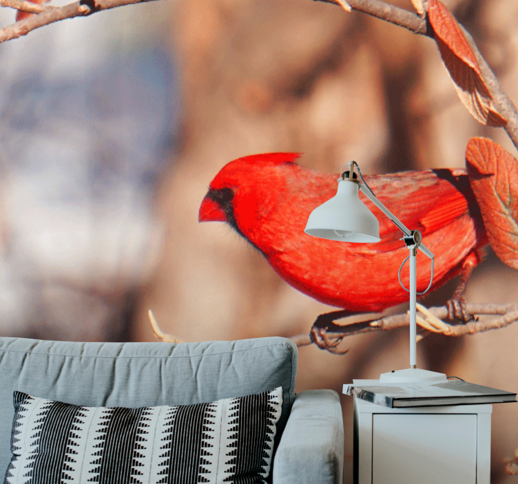 Cardinal perched animal wall mural - TenStickers