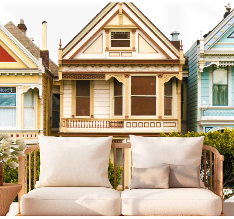 Victorian Houses Exterior city wall mural - TenStickers