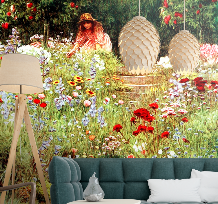 Vintage garden "cottagecore" style wall mural - TenStickers