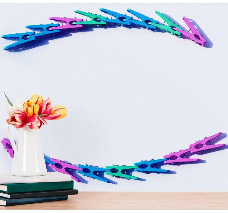 Wall mural colorful clip display - TenStickers