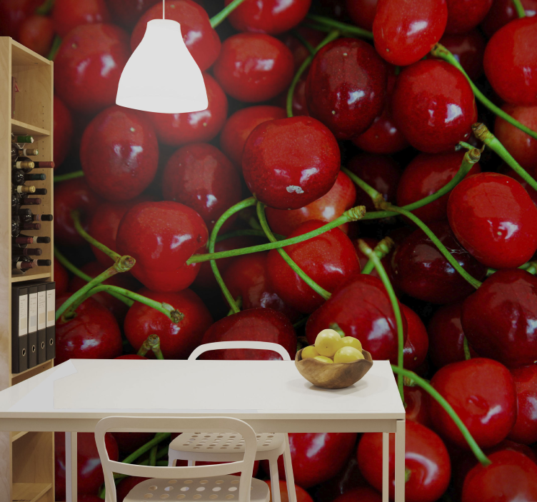 Wall mural kitchen bright and colorful cherries - TenStickers