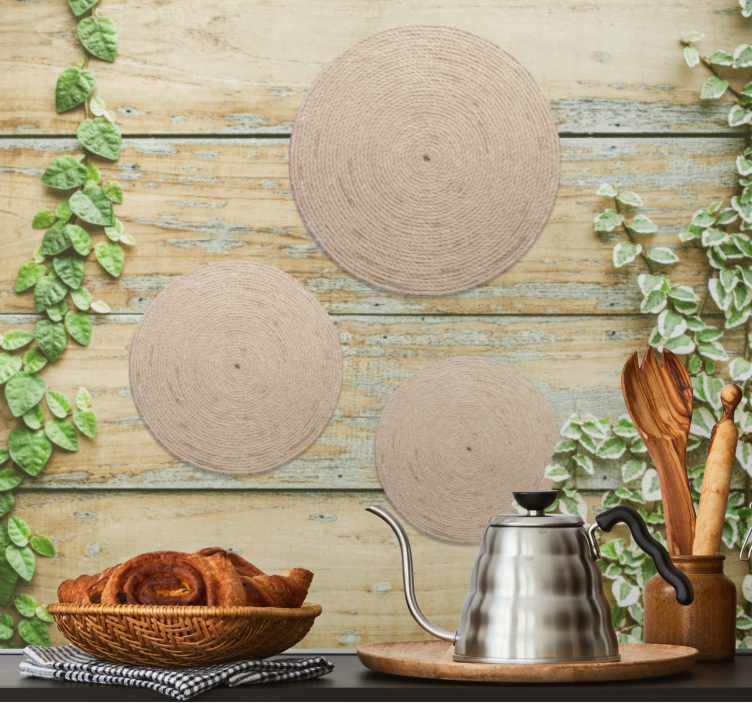 Wall mural natural rope circles - TenStickers
