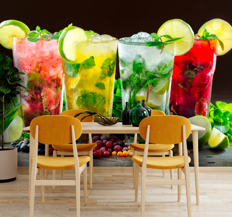 Wall mural refreshing beverage showcase - TenStickers