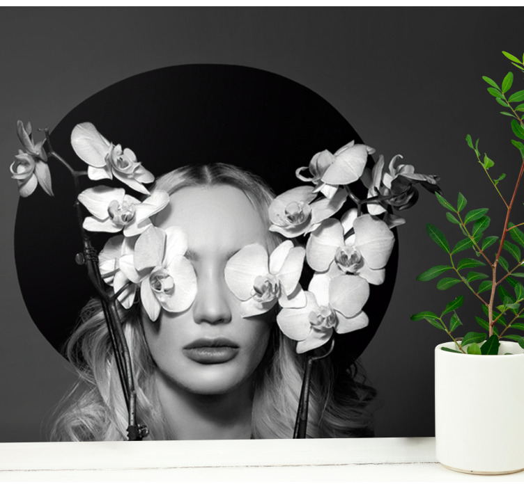 Woman with flower hat  Classic Art Wall Mural - TenStickers