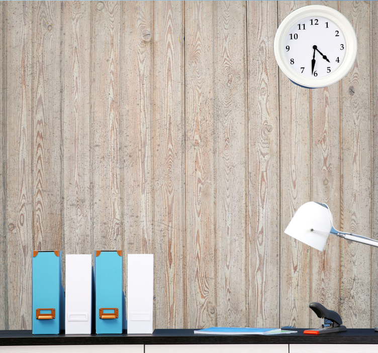 Wood look wallpaper light wooden panels - TenStickers