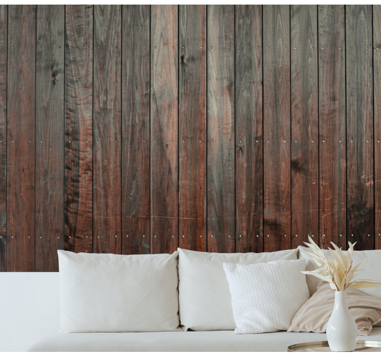 Wood square  Wood Wall Mural - TenStickers